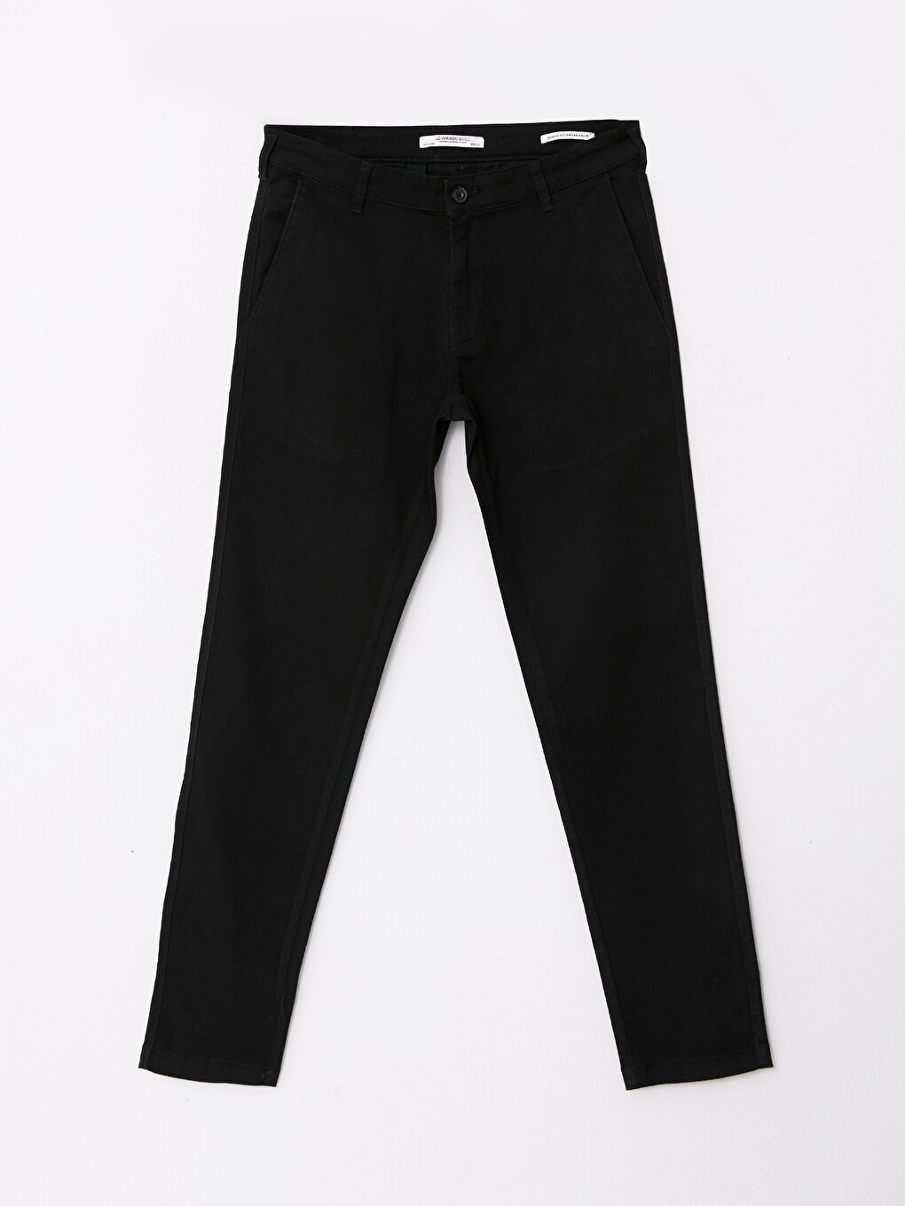 Siyah Ekstra Dar Kalıp Gabardin Erkek Chino Pantolon-5