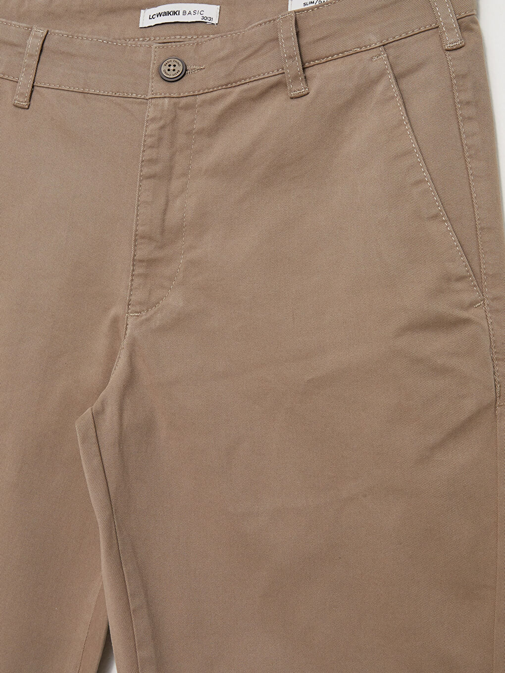 LCWAIKIKI Classic Kahverengi Dar Kalıp Gabardin Erkek Chino Pantolon - 6