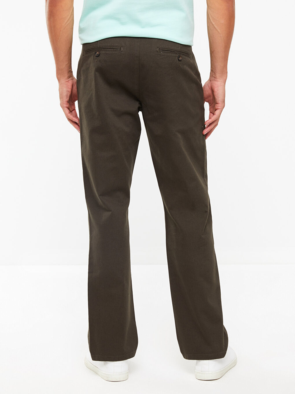 LCWAIKIKI Classic Haki Geniş Kalıp Gabardin Erkek Chino Pantolon - 4