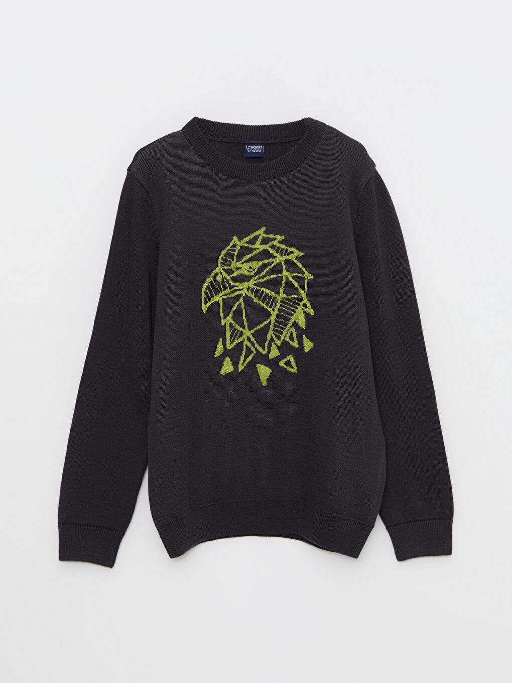 LCW Kids Bisiklet Yaka Baskılı Uzun Kollu Erkek Çocuk Triko Kazak -W22202Z4-HJB