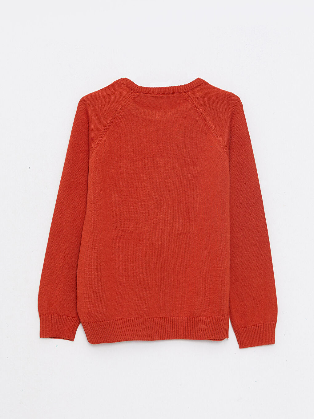 Turuncu Bisiklet Yaka Desenli Uzun Kollu Erkek Çocuk Triko Kazak-1