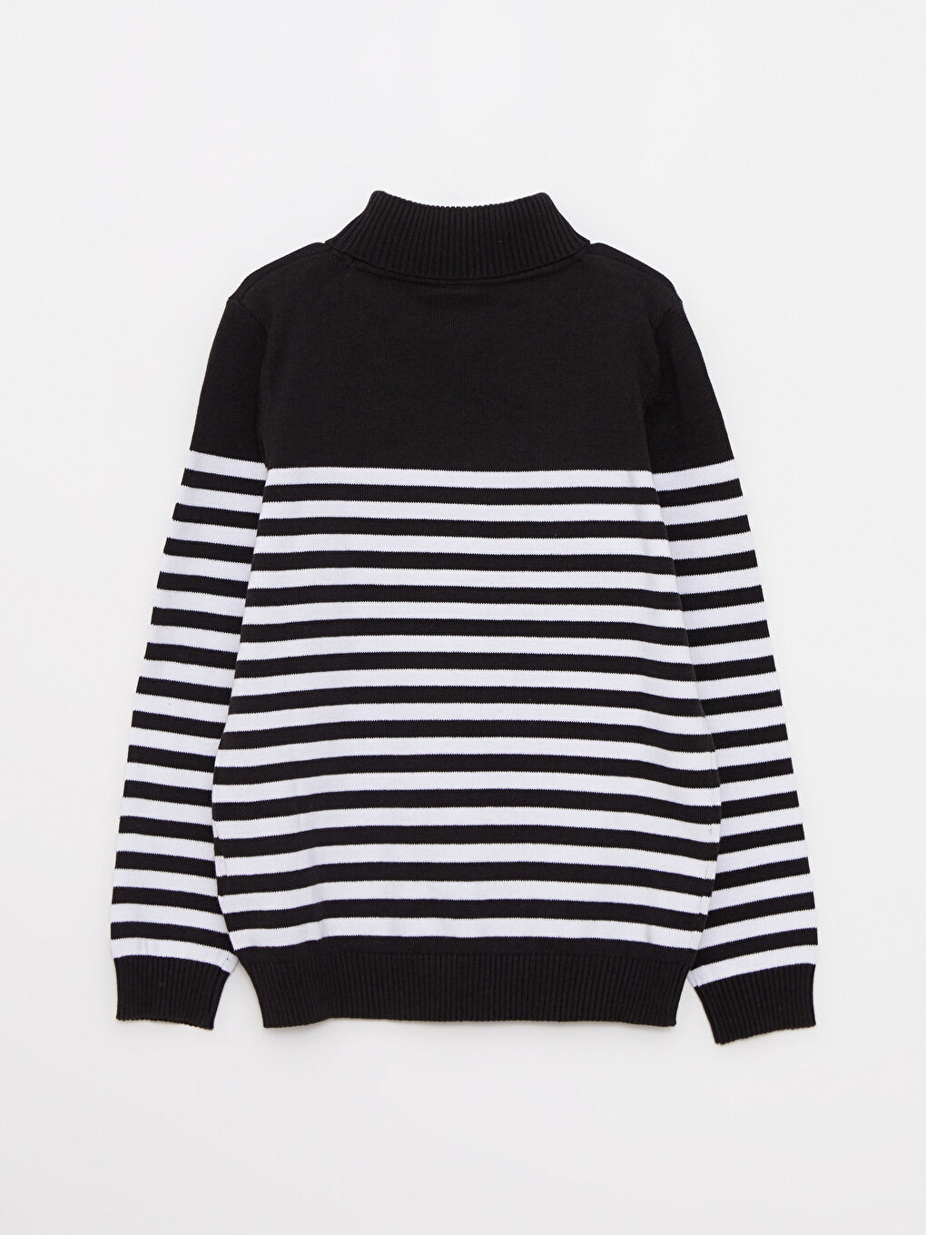 Ұлдарға арналған жолақты ұзын жең трикотаж жемпір-1