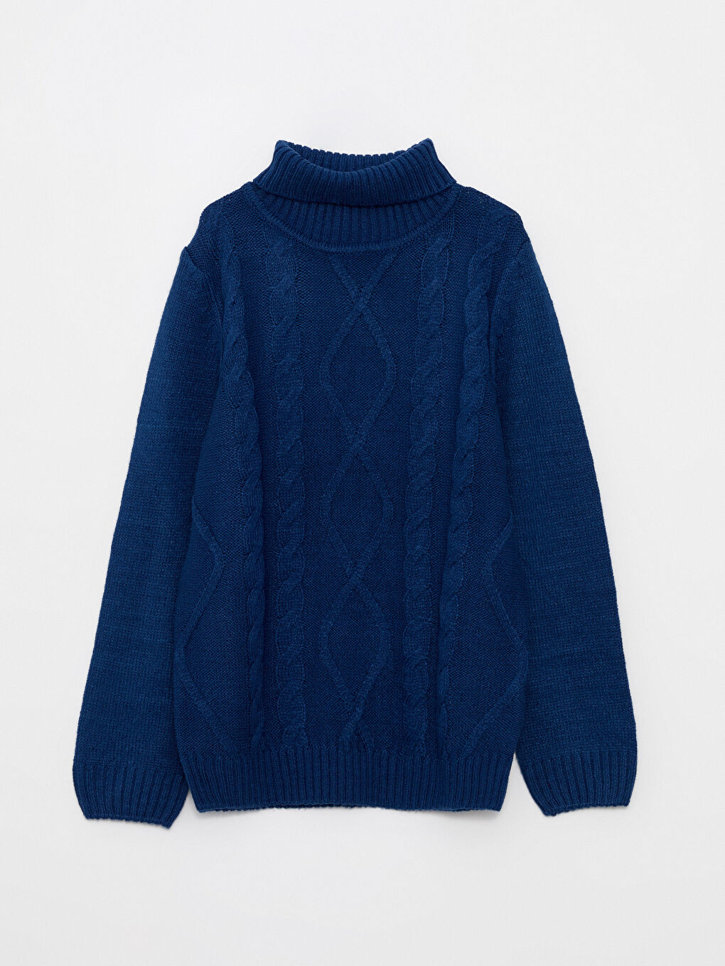 LCW Kids Turtleneck Braided Patterned Long Sleeve Boy Tricot Sweater -W22240Z4-S8E