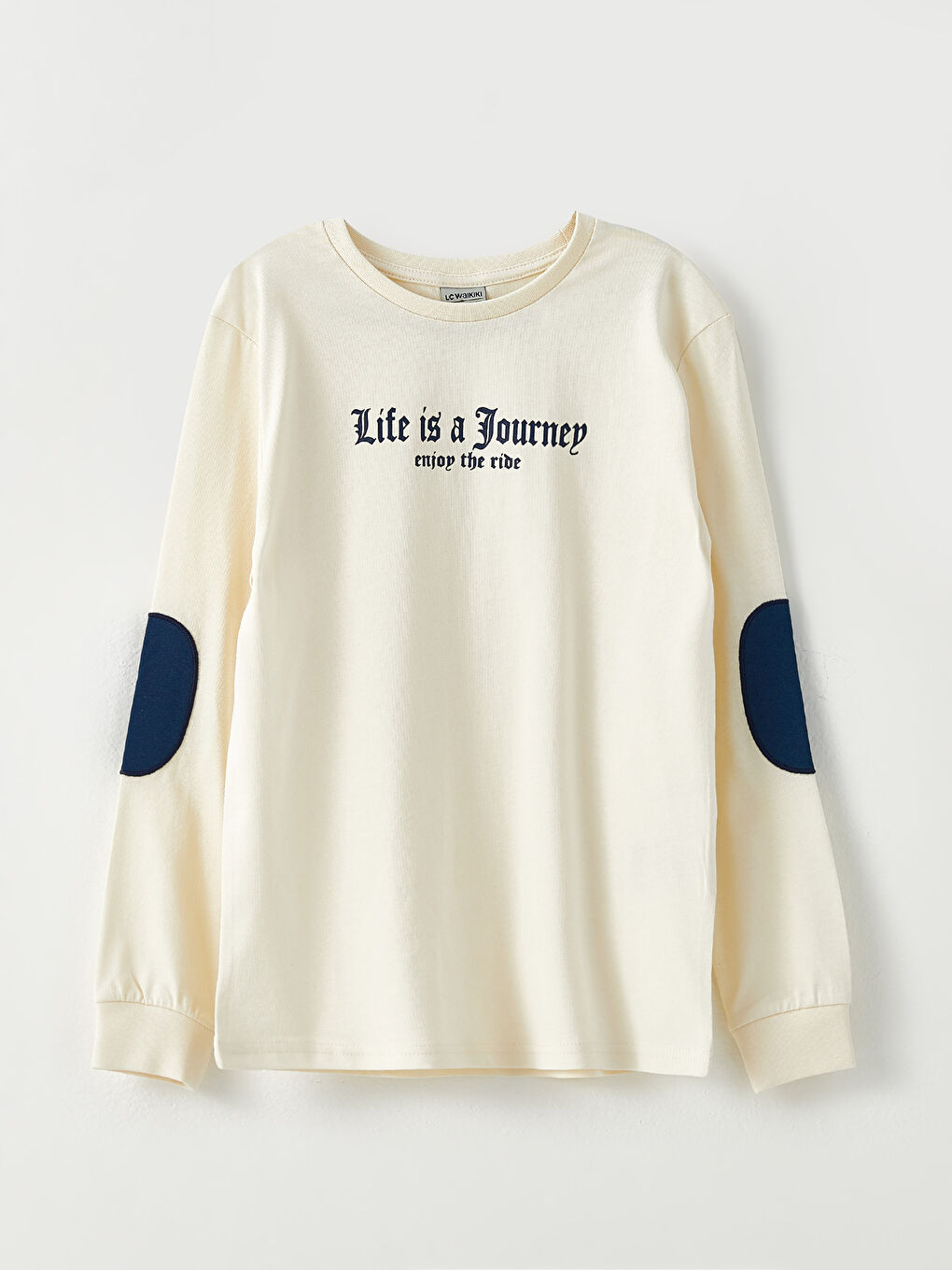 LCW Kids Тениска с кръгло деколте, отпечатана, с дълъг ръкав за момчета -W22267Z4-FDL