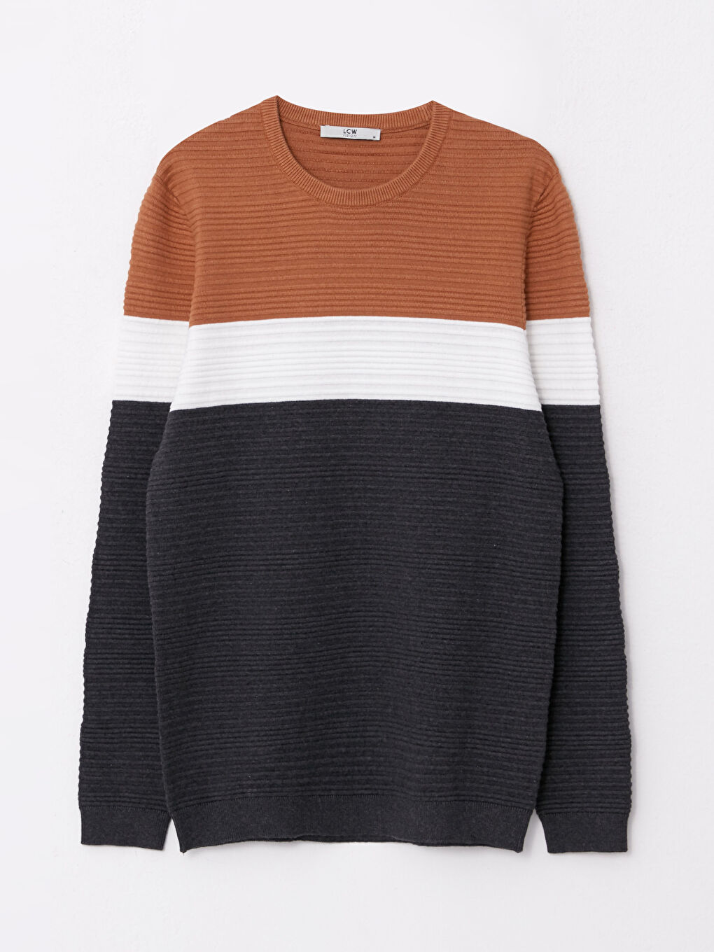 LCW Vision Rundhalsausschnitt Langarm Farbblock Herren Strickpullover -W22271Z8-JJL