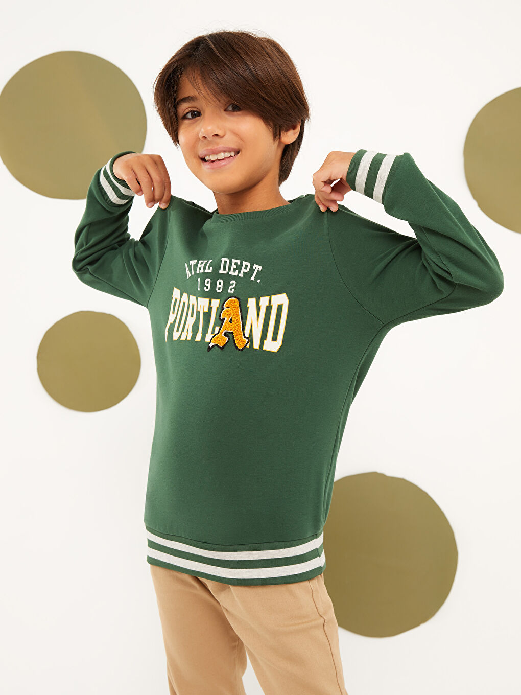 Crew Neck Printed Long Sleeve Boys' Sweatshirt-2