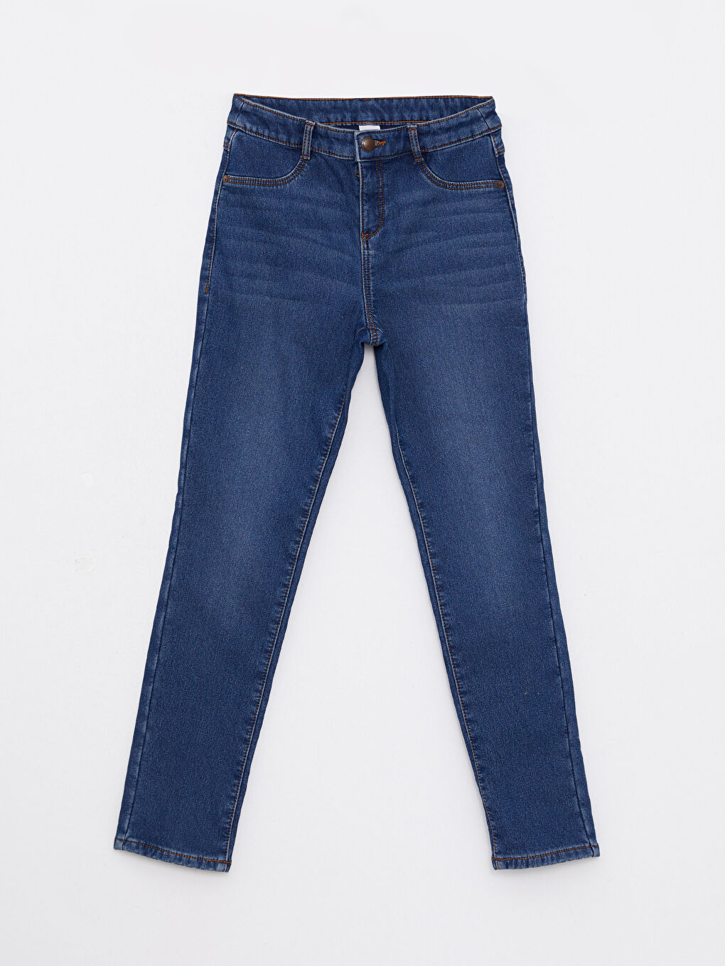 Slim Fit Basic Fleece Lined Girl Denim Trousers