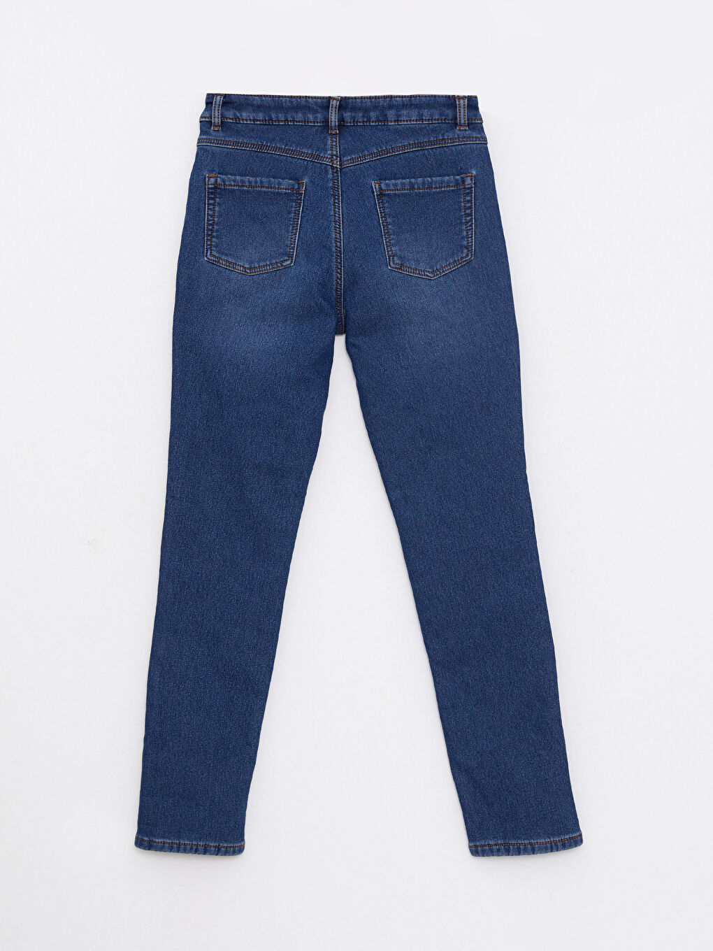 Slim Fit Basic Fleece Lined Girl Denim Trousers-1