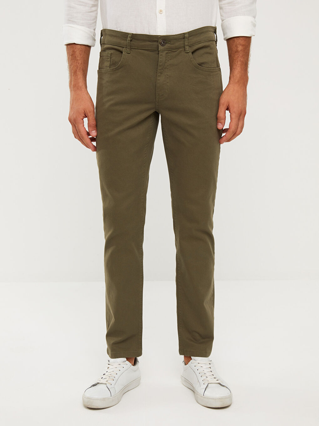 بنطلون تشينو جبردين بقصة رفيعة للرجال-3