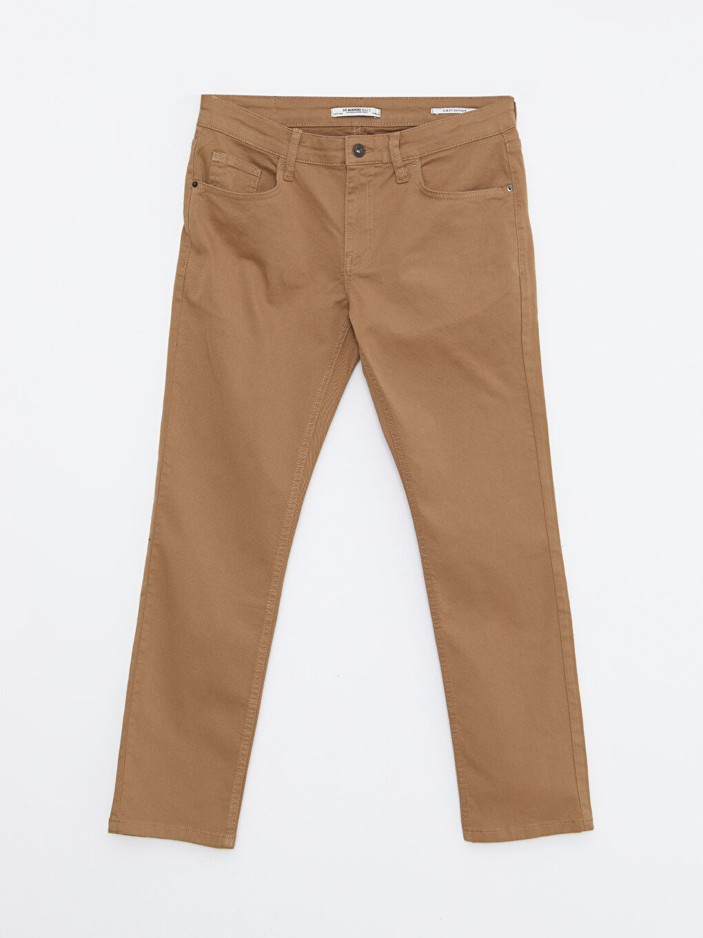 LC WAIKIKI Kahverengi Dar Kalıp Gabardin Erkek Chino Pantolon - 5