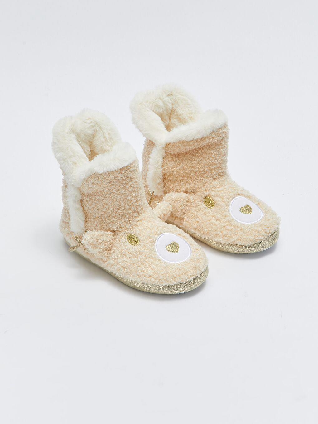 LCW STEPS Embroidered Detail Plush Girls' Home Boot -W22320Z4-SEP