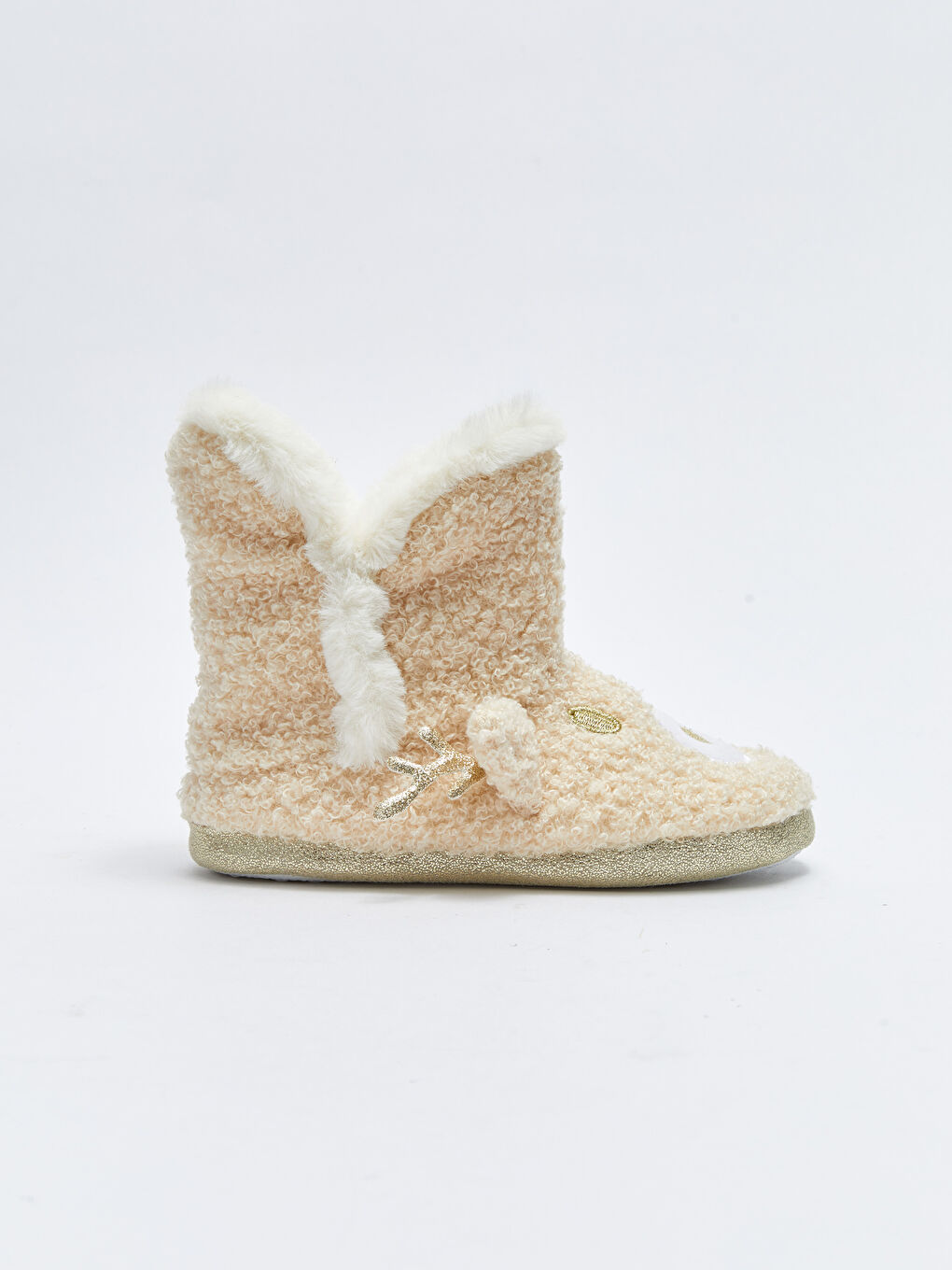 LCW STEPS Embroidered Detail Plush Girls' Home Boot -W22320Z4-SEP