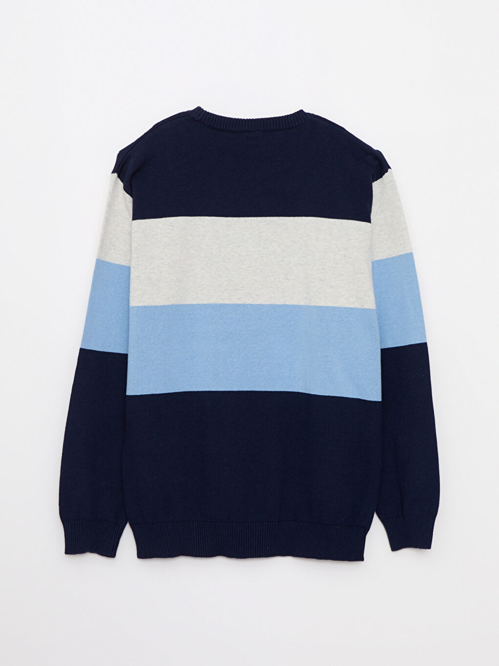 Crew Neck Striped Long Sleeve Boys' Knitwear Sweater-1