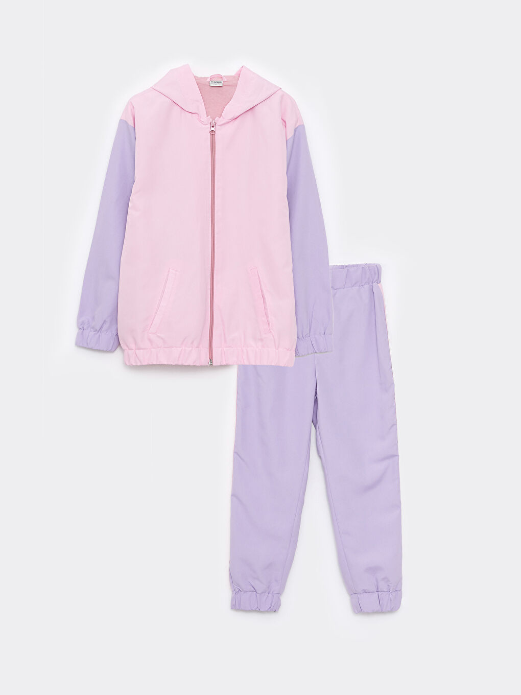LCW Kids Hooded Color Block Long Sleeve Girls' Tracksuit Set -W22333Z4-G2L