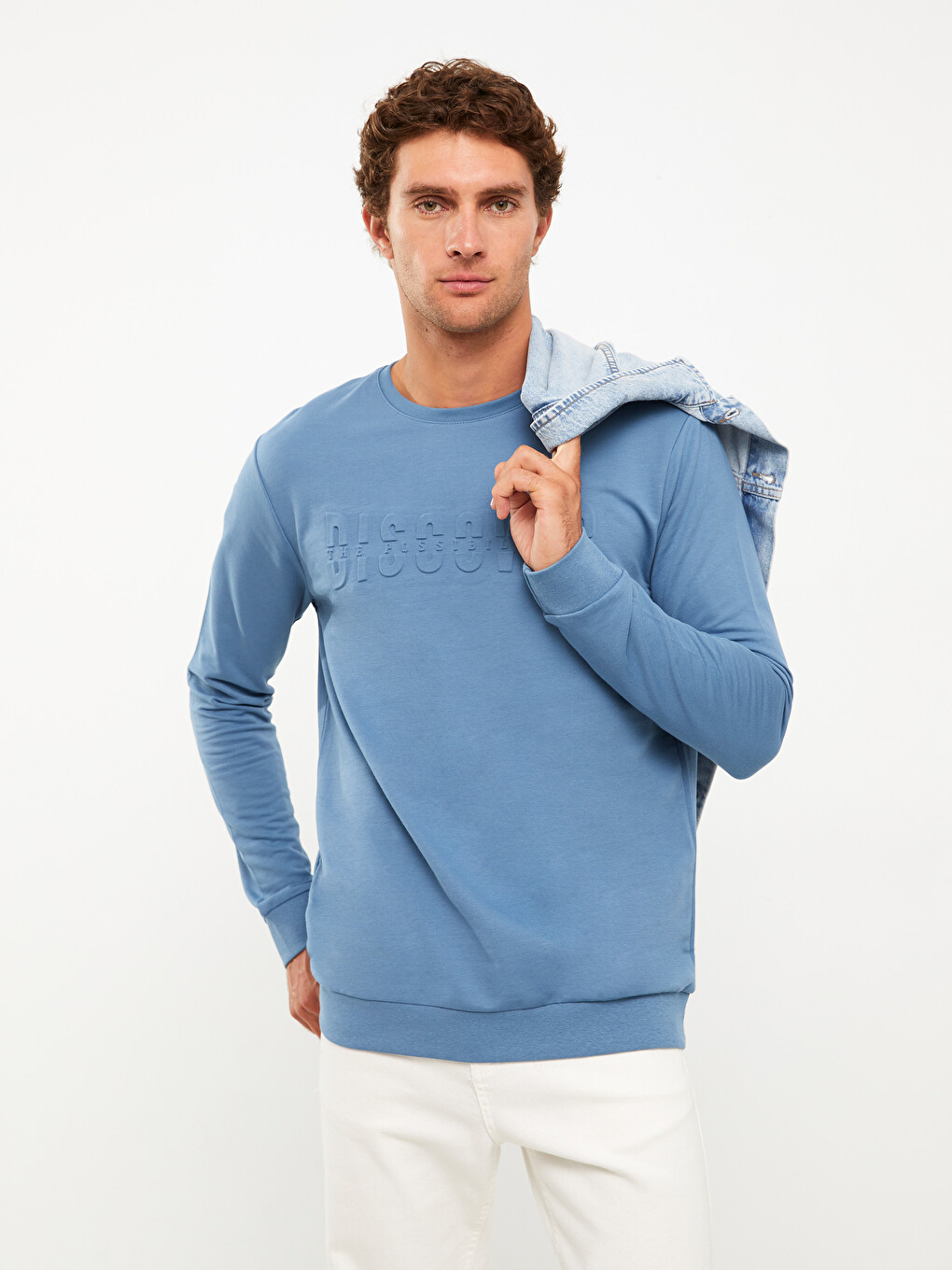 Crew Neck Long Sleeve Printed Men's Sweatshirt-1