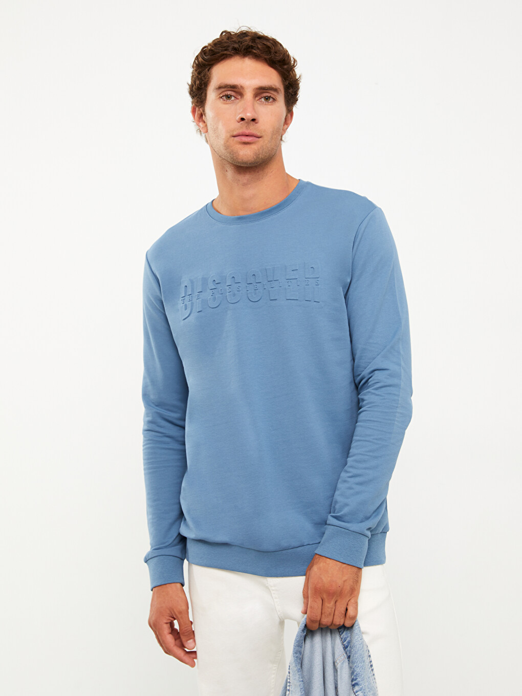 Crew Neck Long Sleeve Printed Men's Sweatshirt-2