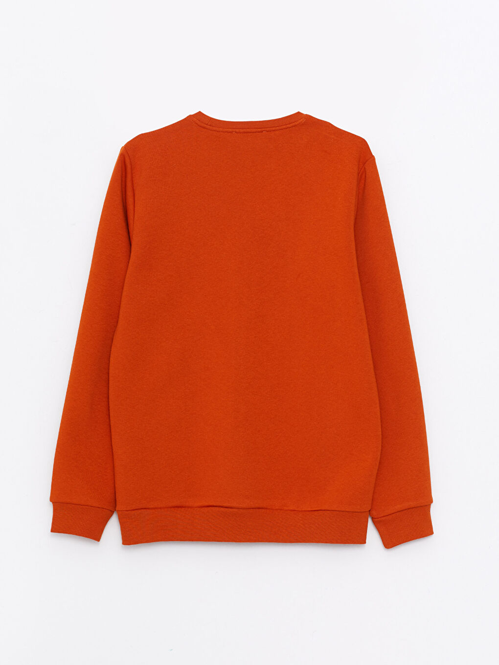 Turuncu Bisiklet Yaka Baskılı Erkek Kalın Sweatshirt-6