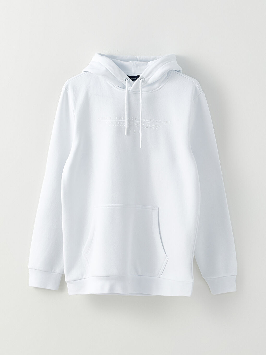 LCWAIKIKI Classic Uzun Kollu Baskılı Erkek Kalın Hoodie -W22338Z8-Q6K