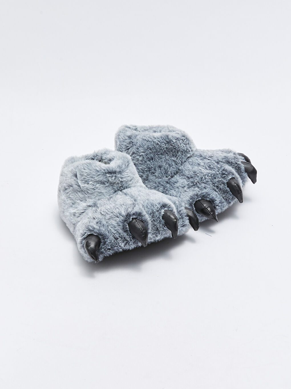 Gri 3D Aplike Detaylı Erkek Çocuk Panduf