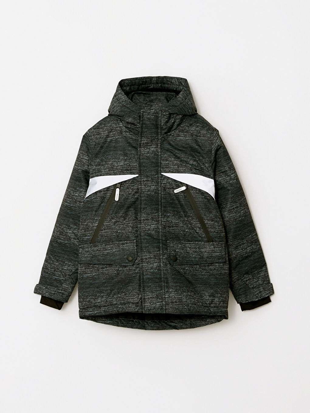 LCW Kids Hooded Printed Boy Ski Coat -W22362Z4-LQ9