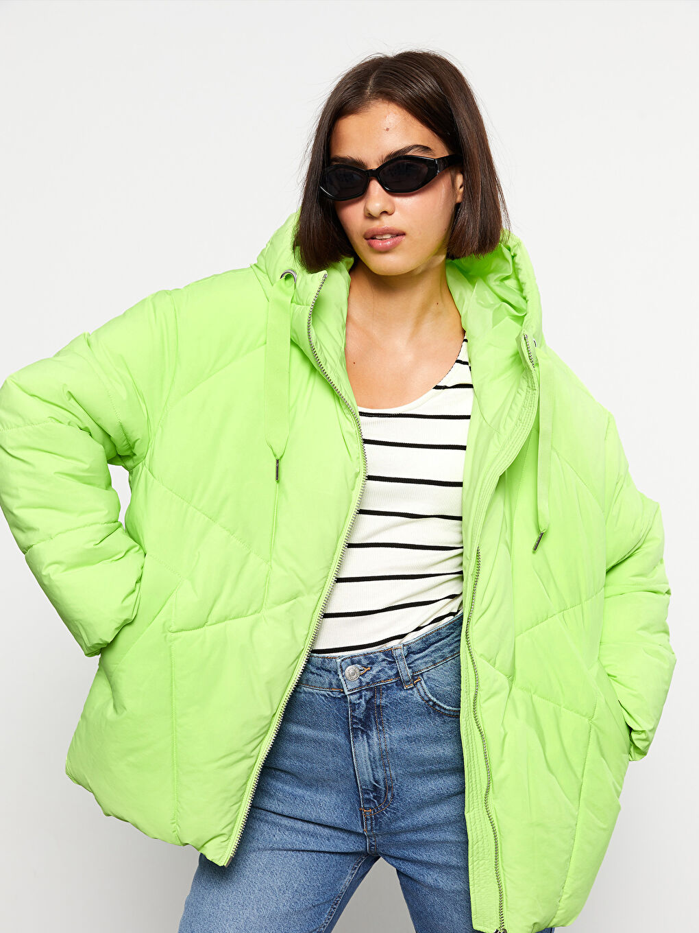 Women's Hooded Plain Puffer Coat