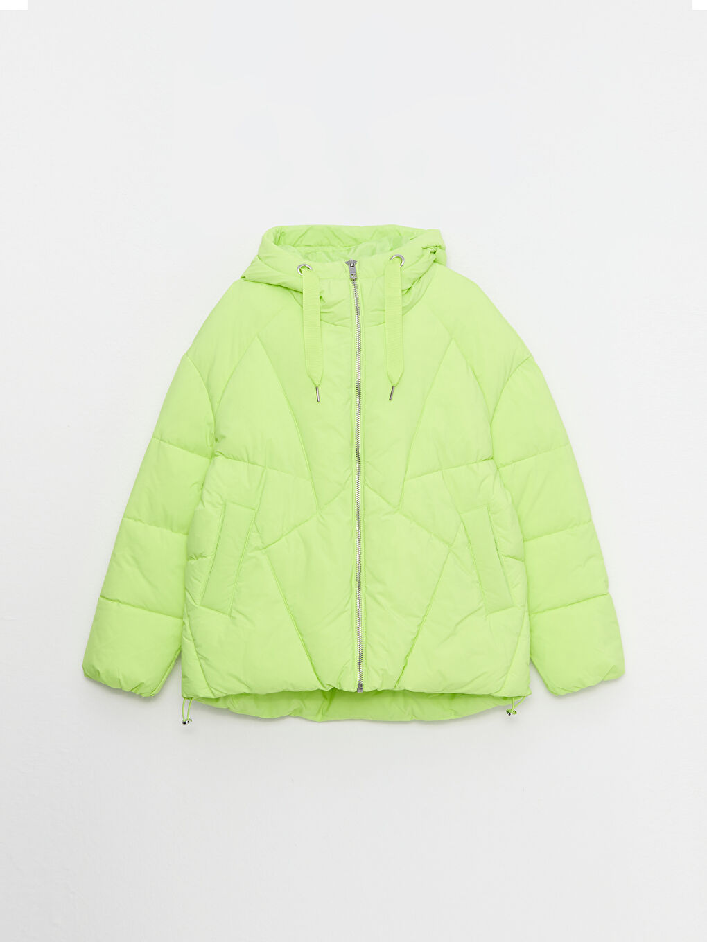Women's Hooded Plain Puffer Coat-6