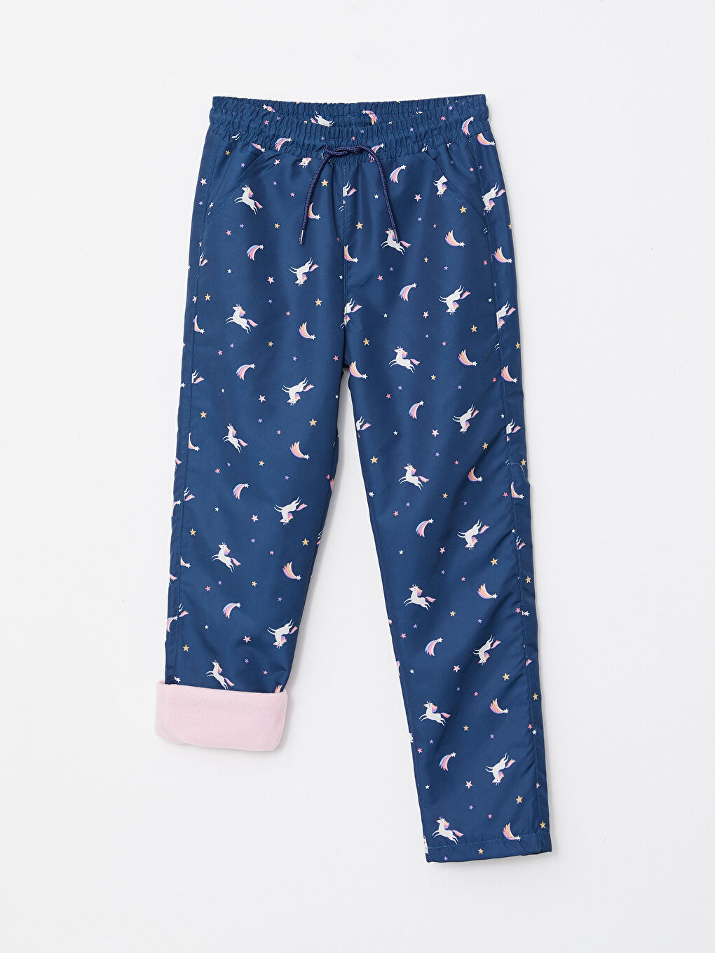 Pantalon Fille À Motifs Taille Élastique Doublé Polaire-2