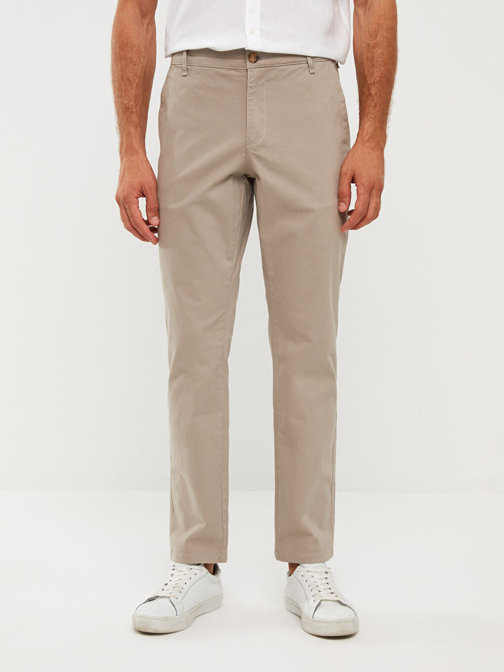 LCWAIKIKI Classic Bej Standart Kalıp Gabardin Erkek Chino Pantolon - 3