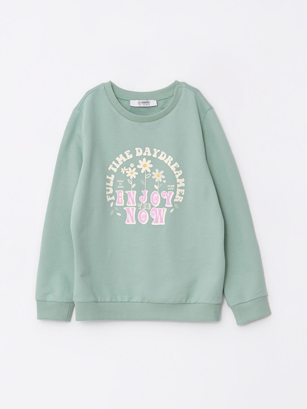 LCW Kids Rundhalsausschnitt Bedruckt Langarm Sweatshirt für Mädchen -W22407Z4-SMG