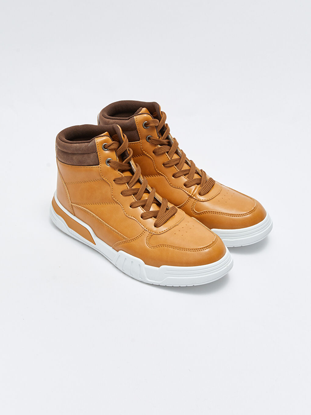 Faux Leather Men's Lace-Up Boots
