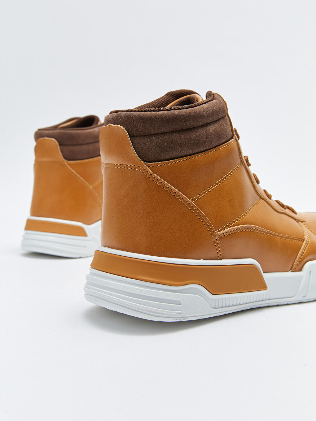 Faux Leather Men's Lace-Up Boots-4