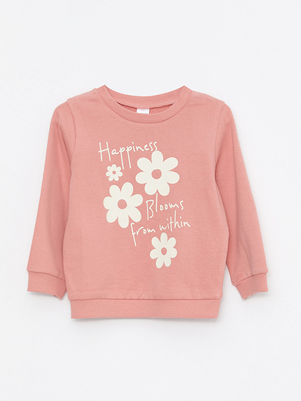 LCW baby Crew Neck Long Sleeve Printed Baby Girls' Sweatshirt and Tracksuit Bottom 2 Pack Set -W22429Z1-GD6