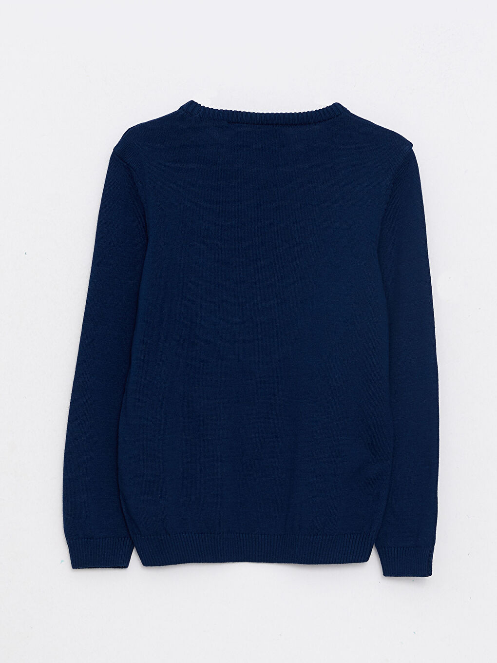 Светр трикотажний для хлопчика з круглим вирізом горловини, візерунковий, з довгим рукавом-1