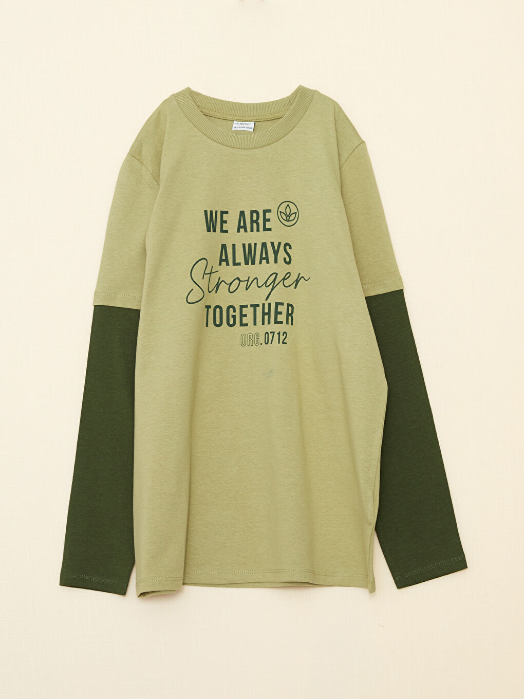 LCW Kids Crew Neck Printed Long Sleeve Boys' T-Shirt -W22441Z4-GFJ