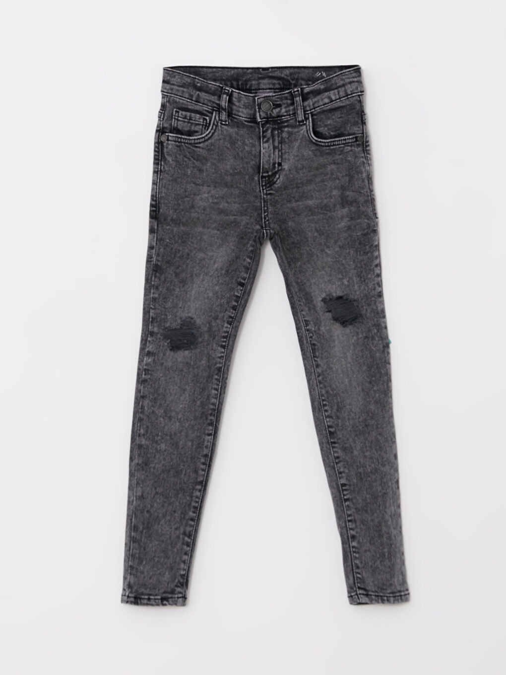 Cotton Ripped Detailed Boy Jean Trousers-2