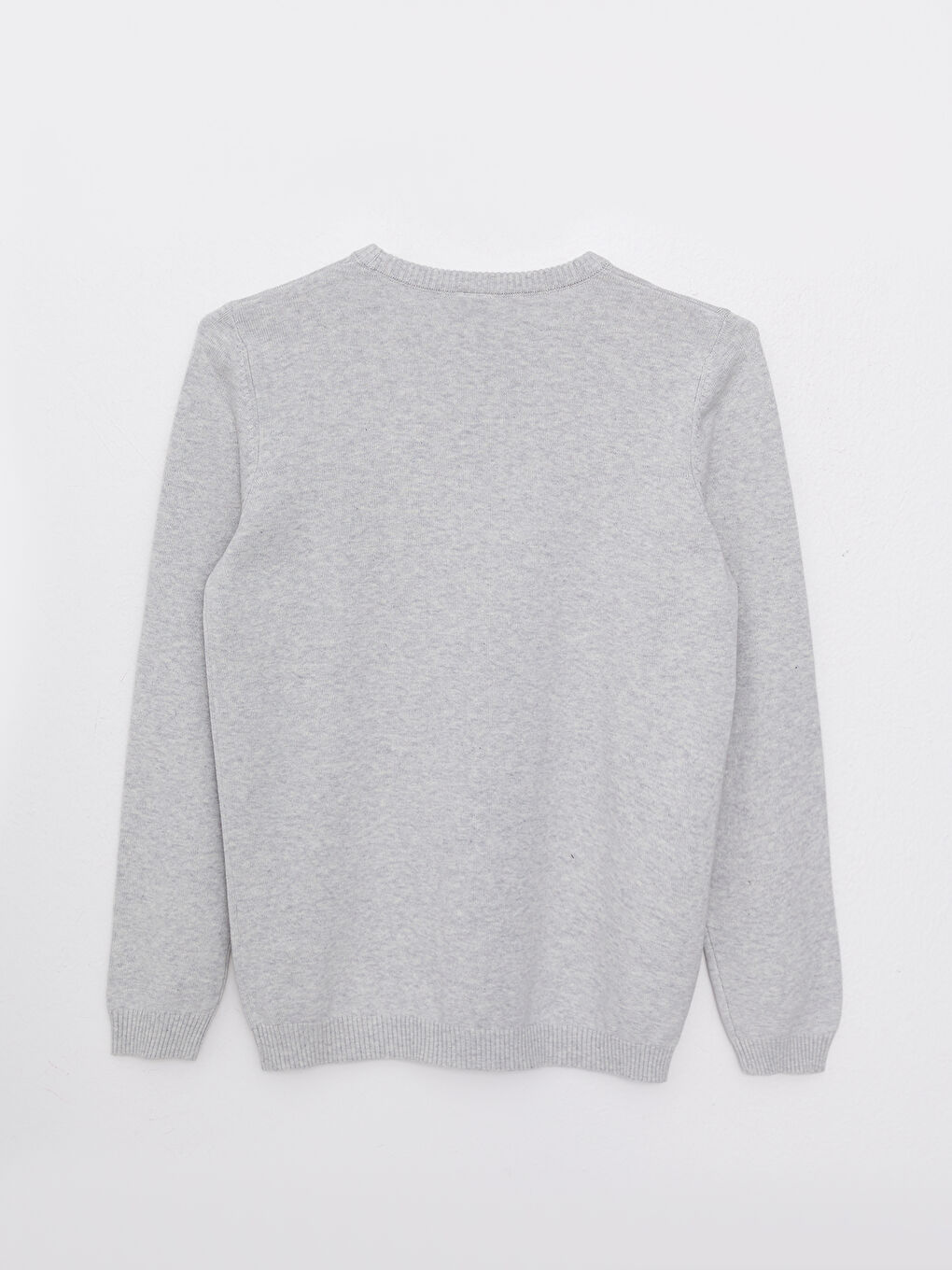 Свитер с круглым вырезом, базовый, с длинным рукавом, для мальчиков, трикотажный-1