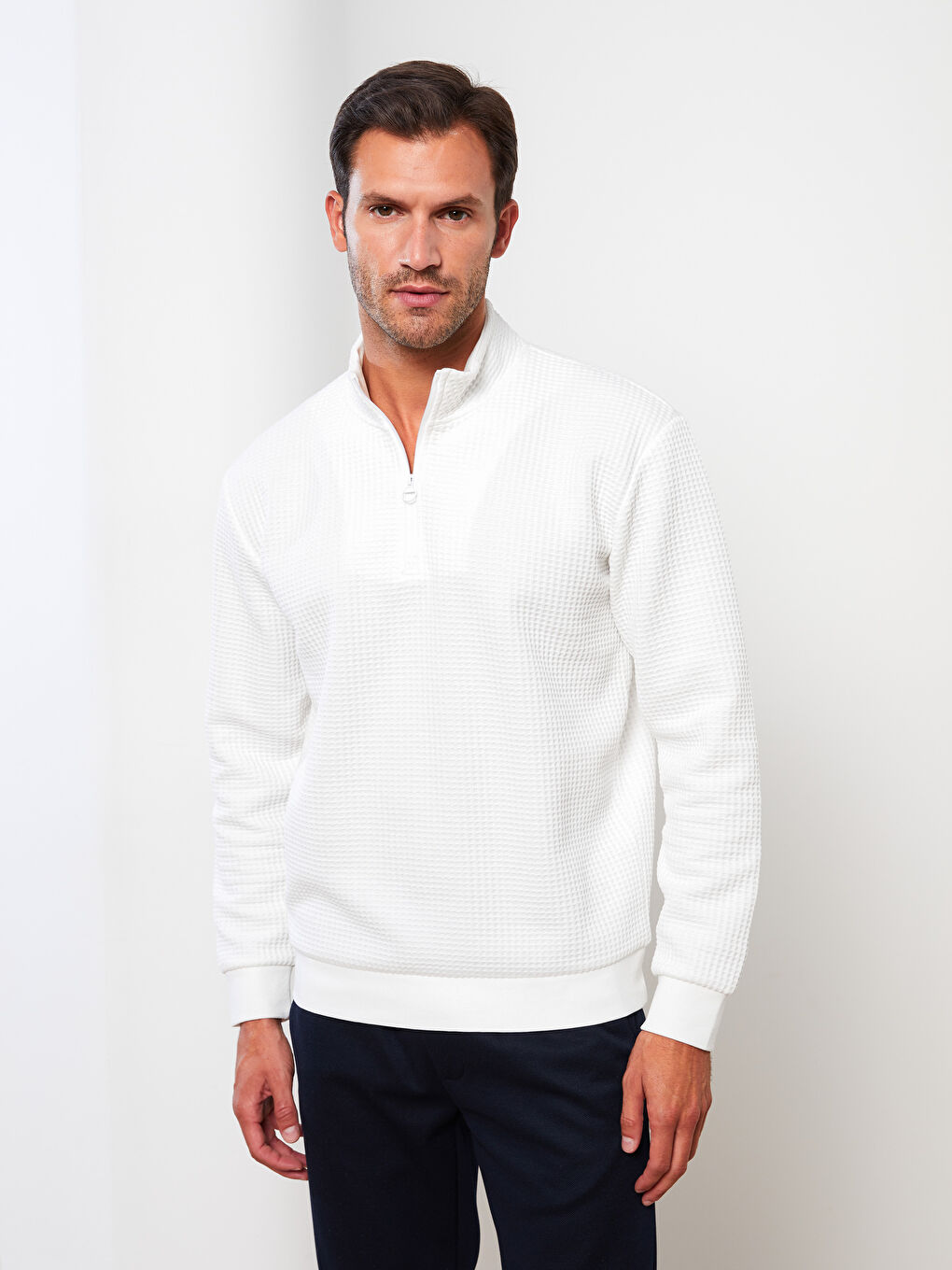 Hanorac cu Guler Tip Pâlnie pentru Bărbați-1