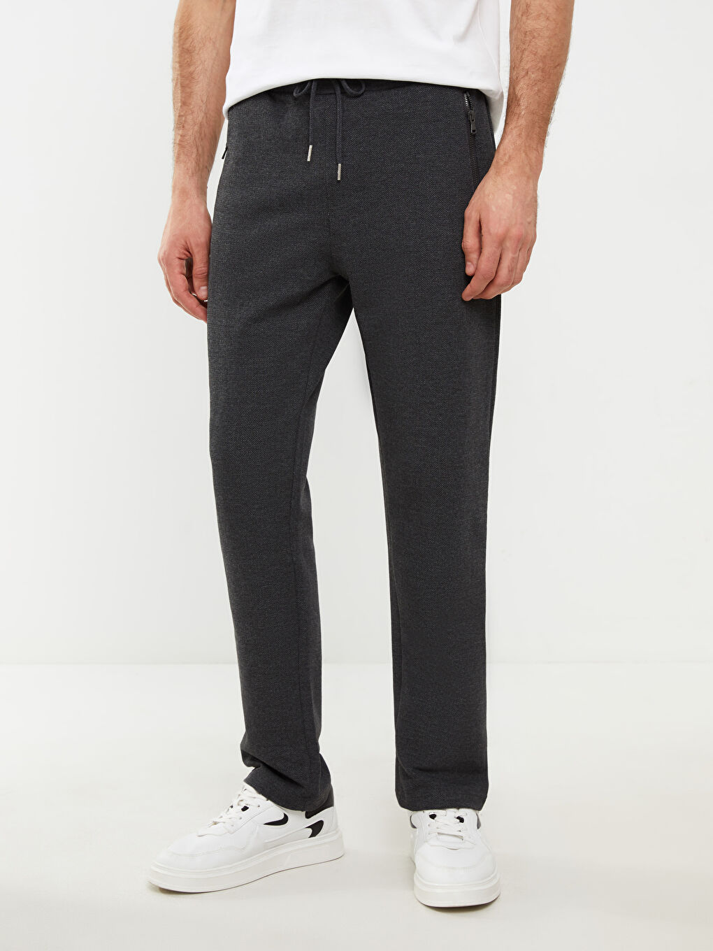 Antrasit Rahat Kalıp Erkek Eşofman Altı-4