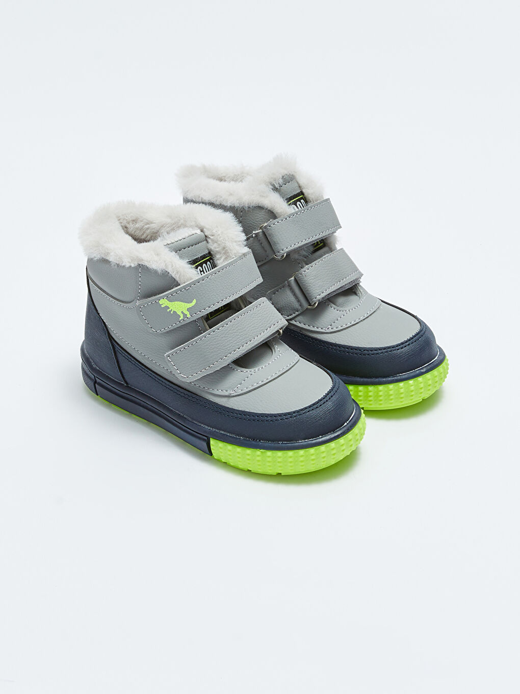 Gri Baskılı Cırt Cırtlı Erkek Bebek Bot