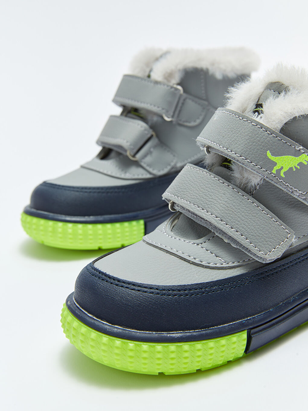 Gri Baskılı Cırt Cırtlı Erkek Bebek Bot-4