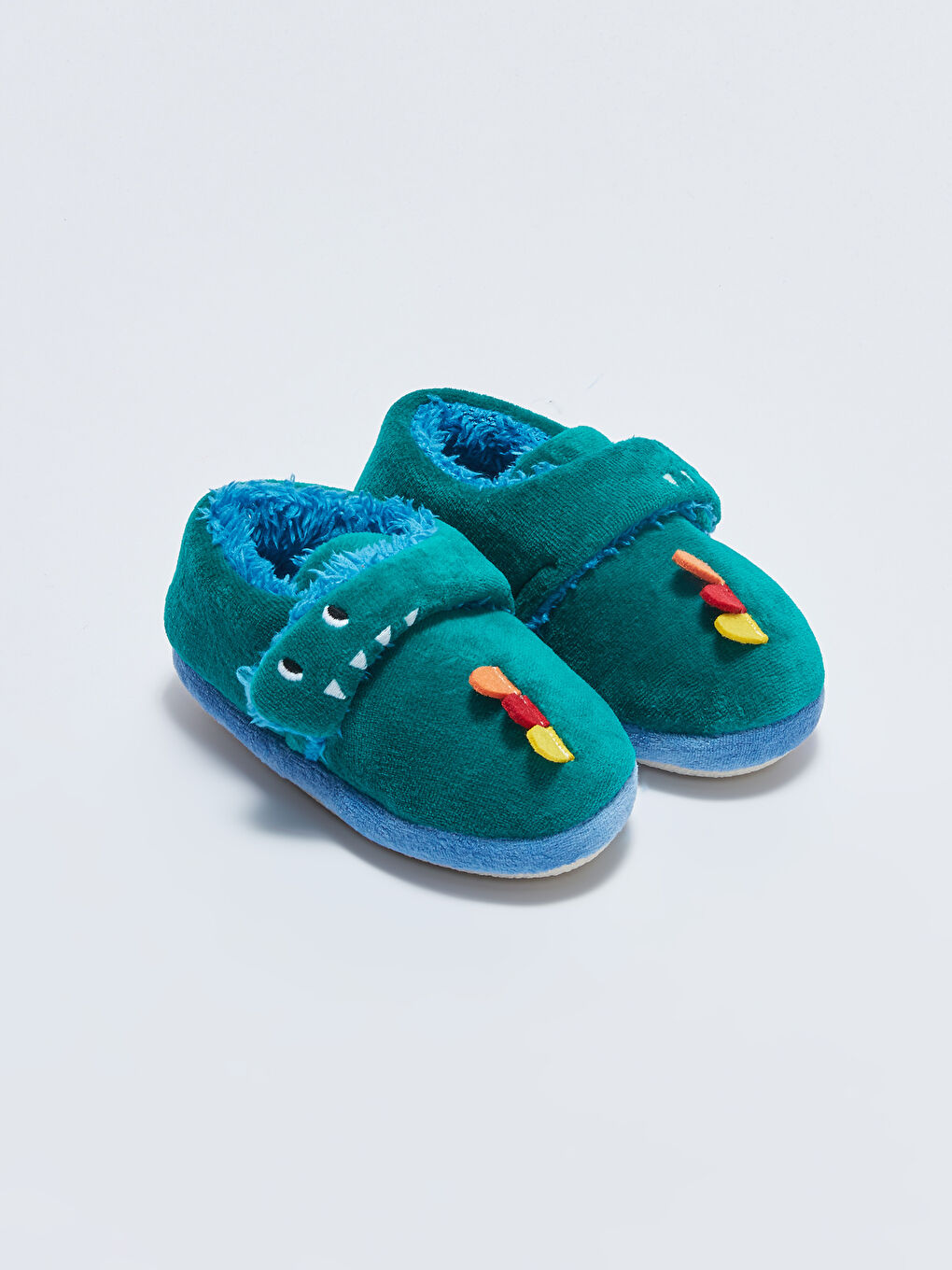 Yeşil 3D Aplikeli Cırt Cırtlı Erkek Bebek Ev Ayakkabısı