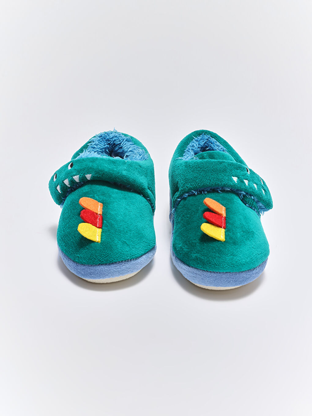 Yeşil 3D Aplikeli Cırt Cırtlı Erkek Bebek Ev Ayakkabısı-2
