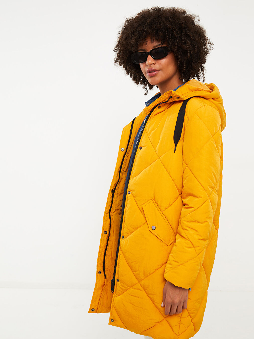 Hooded Quilted Women's Puffer Coat-1