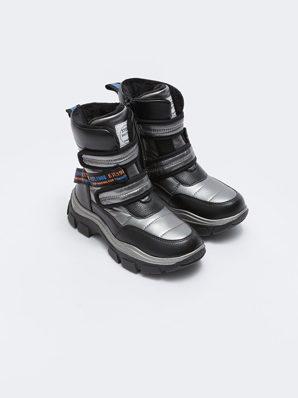 LCW STEPS Leather Look Girls' Snow Boots with Velcro and Zipper -W22584Z4-S9K