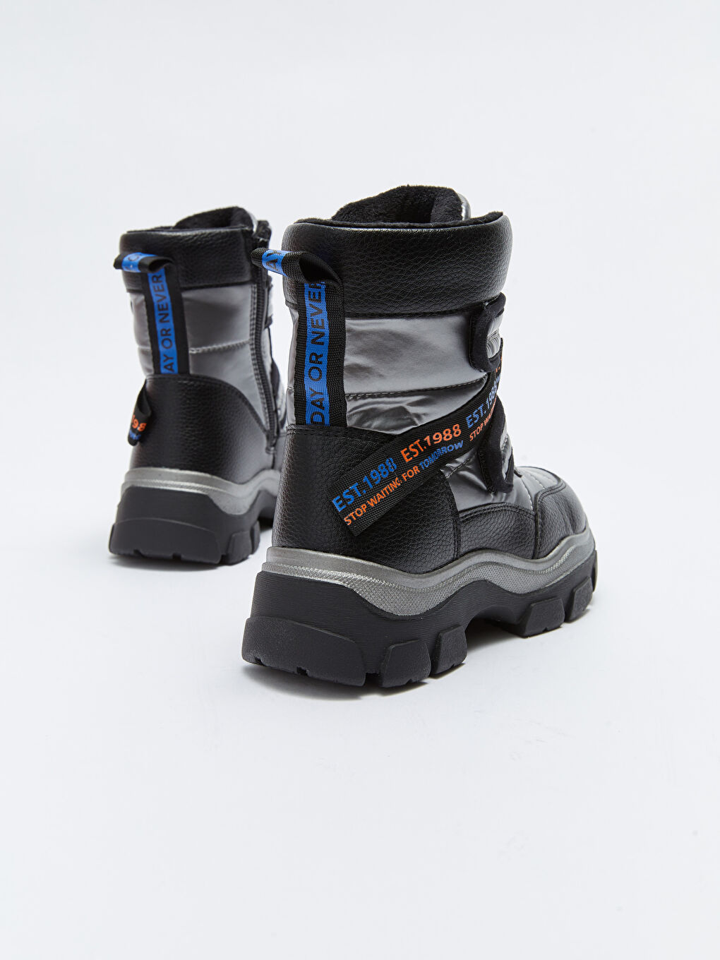 LCW STEPS Leather Look Girls' Snow Boots with Velcro and Zipper -W22584Z4-S9K