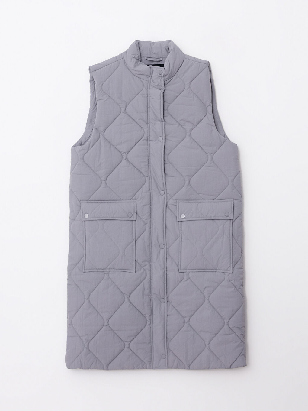 Funnel Neck Quilted Women's Puffer Gilet-6