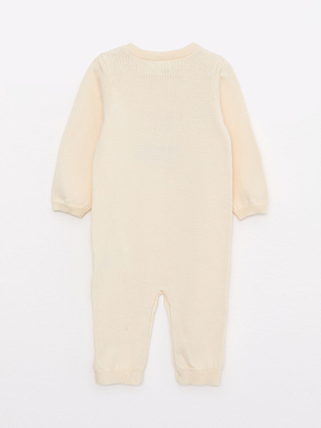 Crew Neck Long Sleeve Patterned Cotton Baby Girl Jumpsuit-1
