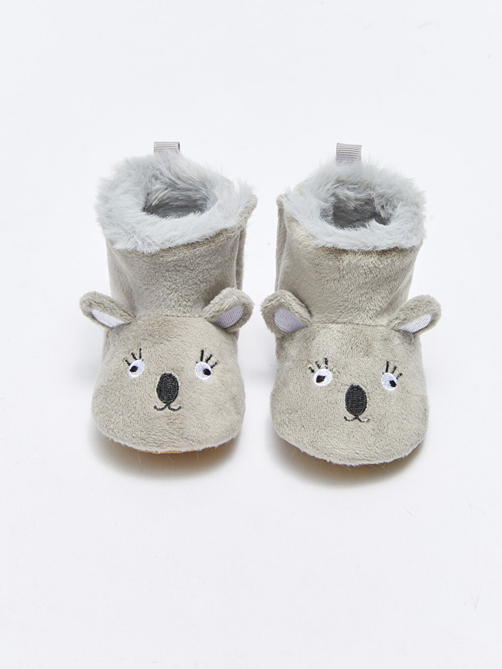 Gri 3D Aplike Detaylı Erkek Bebek Ev Botu-2