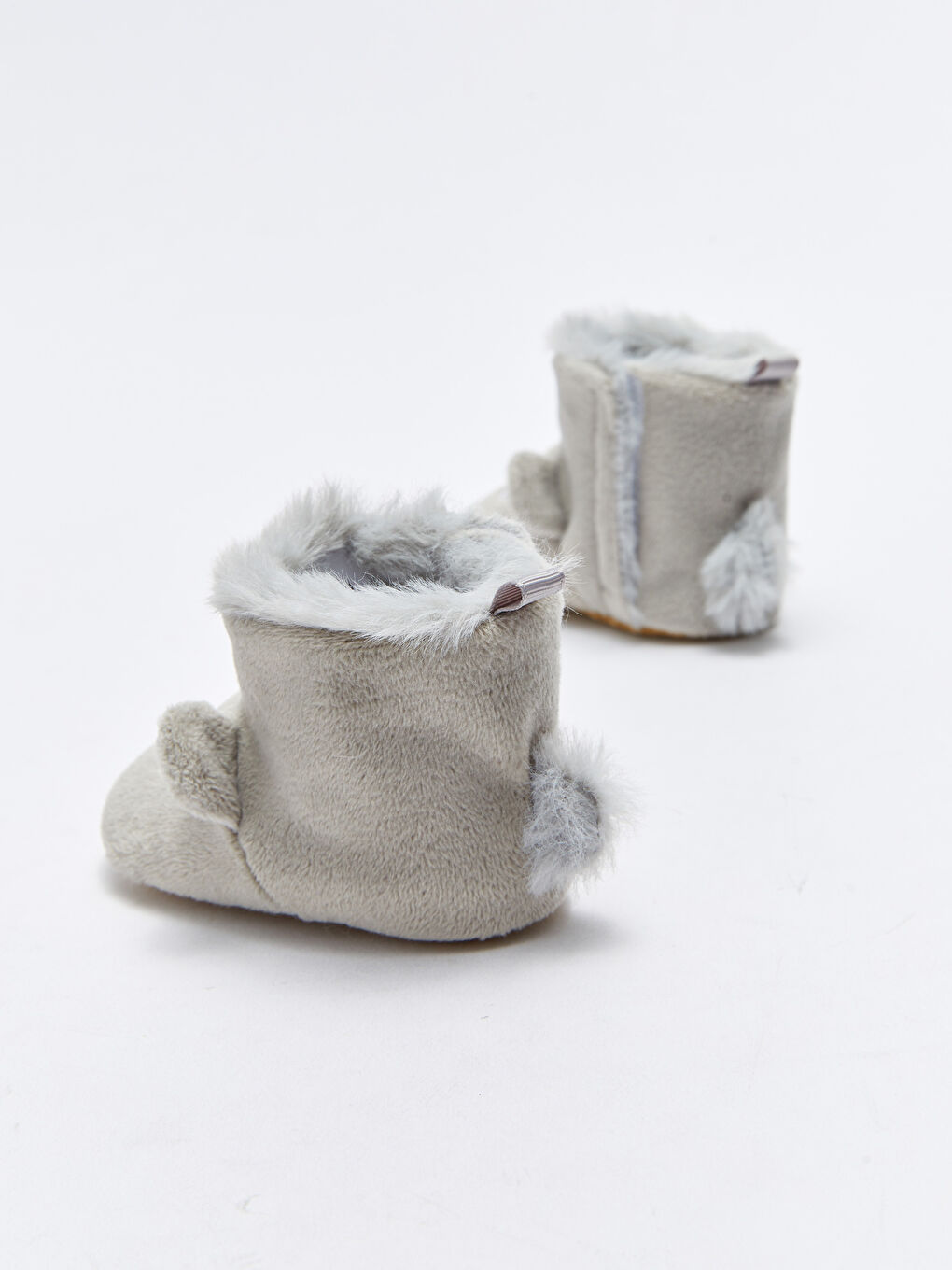 Gri 3D Aplike Detaylı Erkek Bebek Ev Botu-4