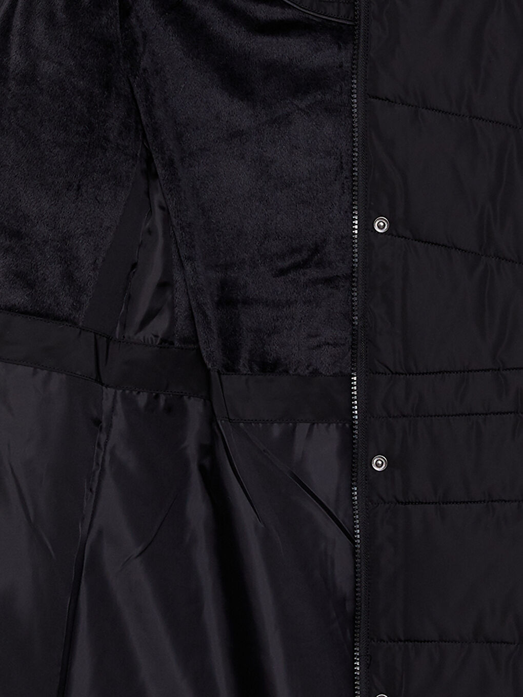 Әйелдерге арналған капюшонды өрнексіз пуховик пальто-9